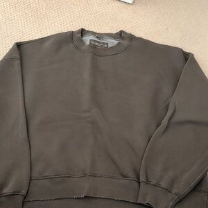 Abercrombie & Fitch Brown Cropped Crewneck Sweater